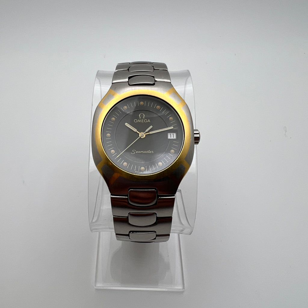 Omega Seamaster Polaris 396.1022 Two-Tone Black Dial Quartz - Running