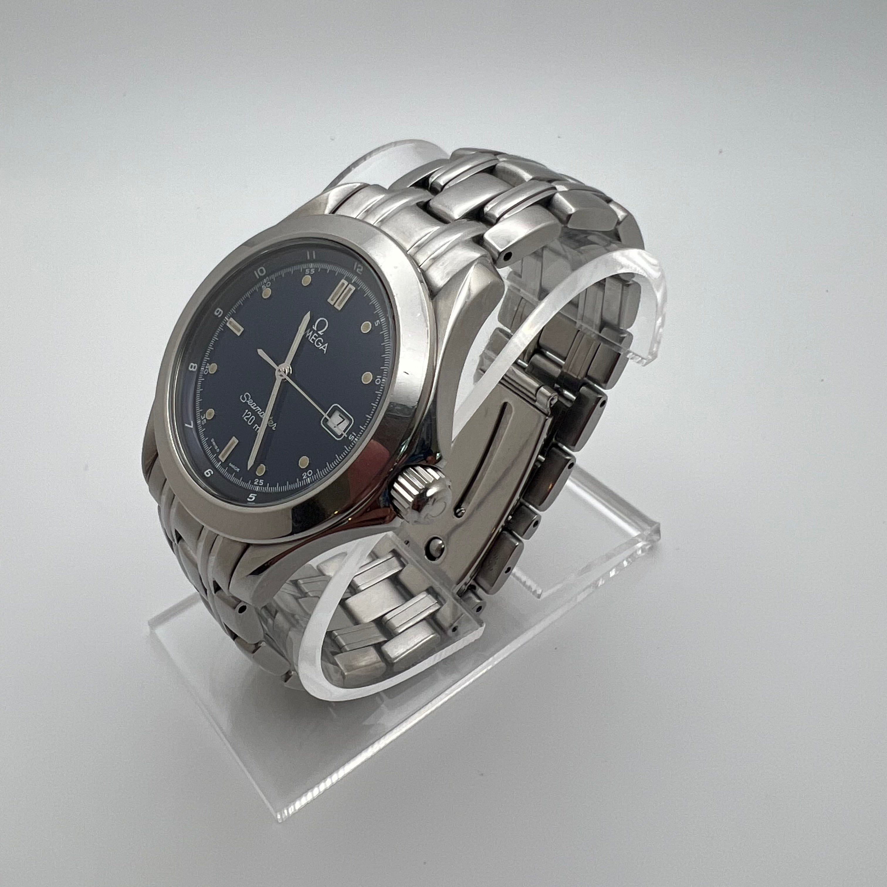 Omega Seamaster 120M 2511.80 Blue Sunburst Dial Quartz 36mm SS