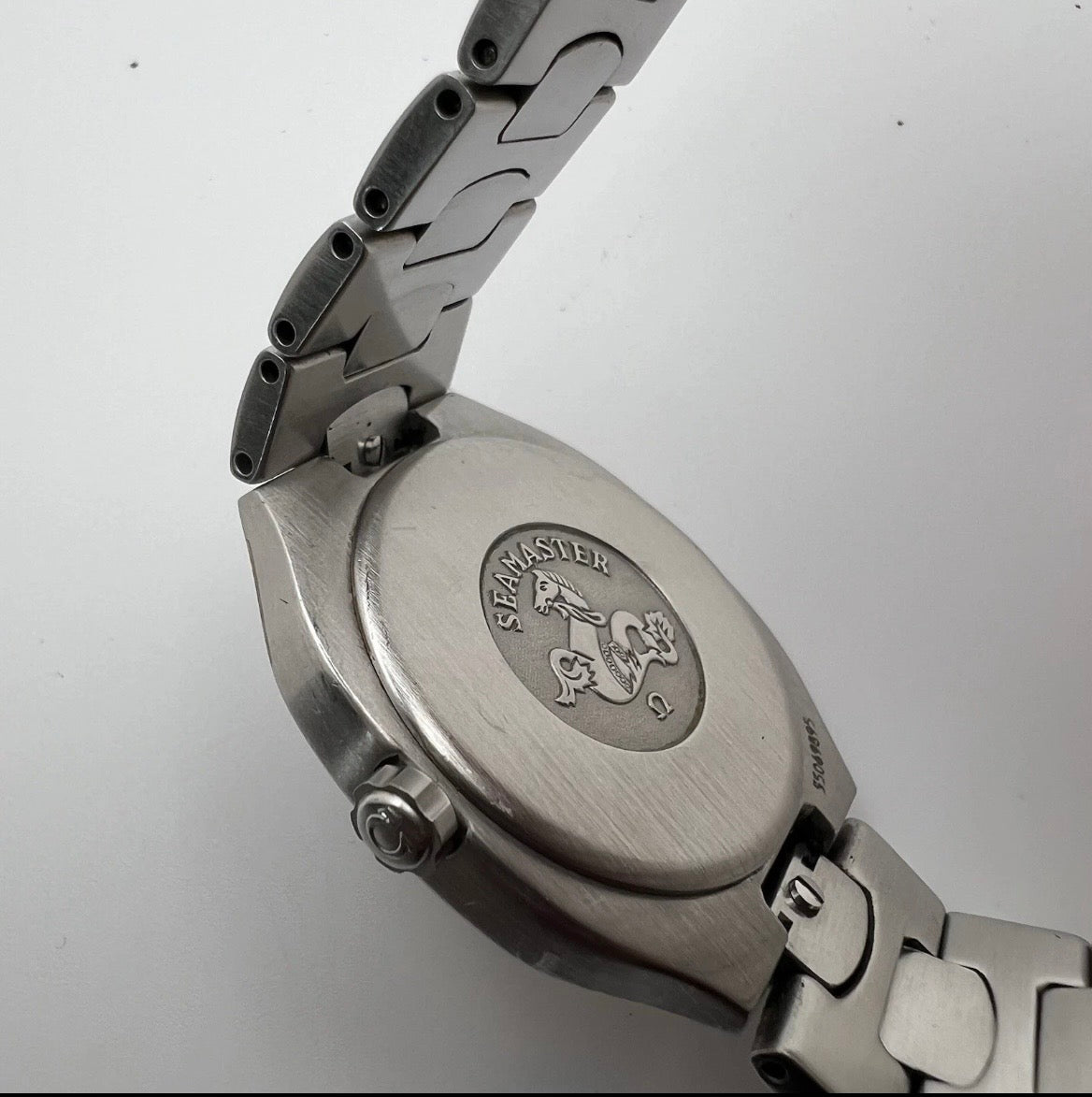 Omega Seamaster Polaris Steel Gold Case Gray Dial Quartz Date Watch