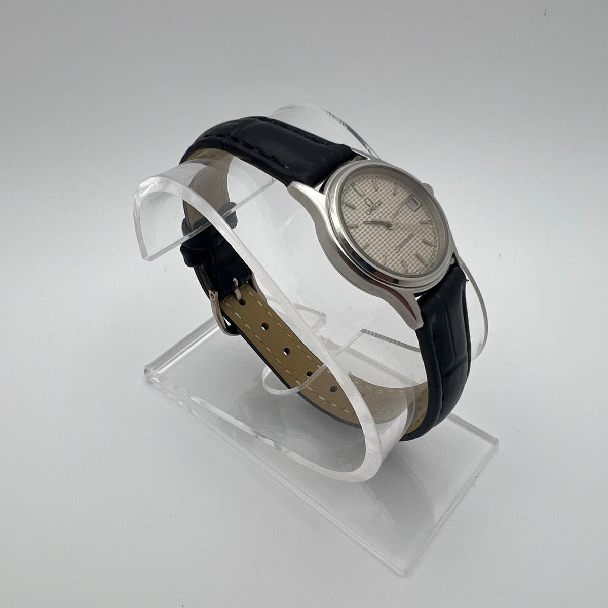 Omega Seamaster Quartz Ladies 596.0073 Champagne Waffle Dial - Running