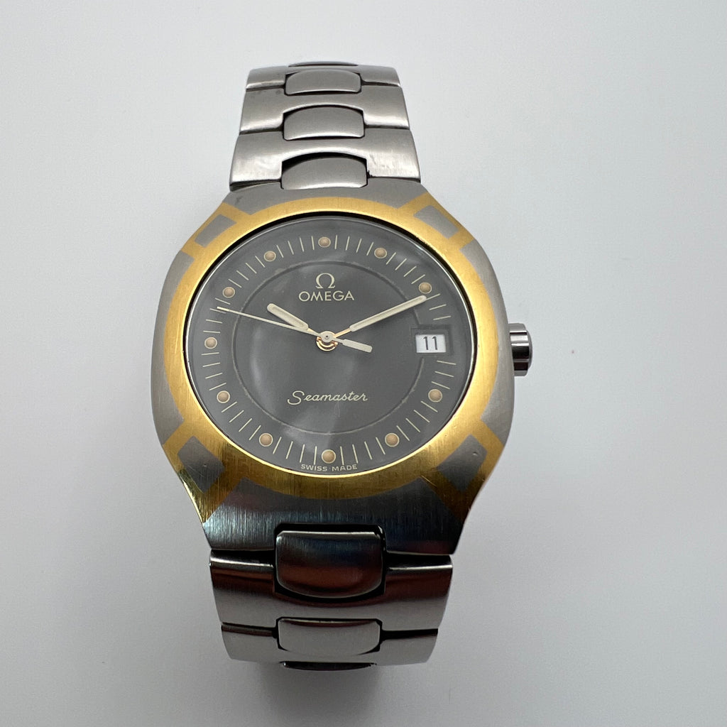 Omega Seamaster Polaris 396.1022 Two-Tone Black Dial Quartz - Running