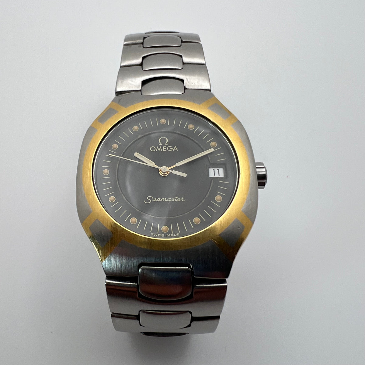Omega Seamaster Polaris 396.1022 Two-Tone Black Dial Quartz - Running