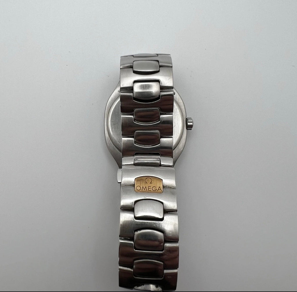 Omega Seamaster Polaris Steel Gold Case Gray Dial Quartz Date Watch