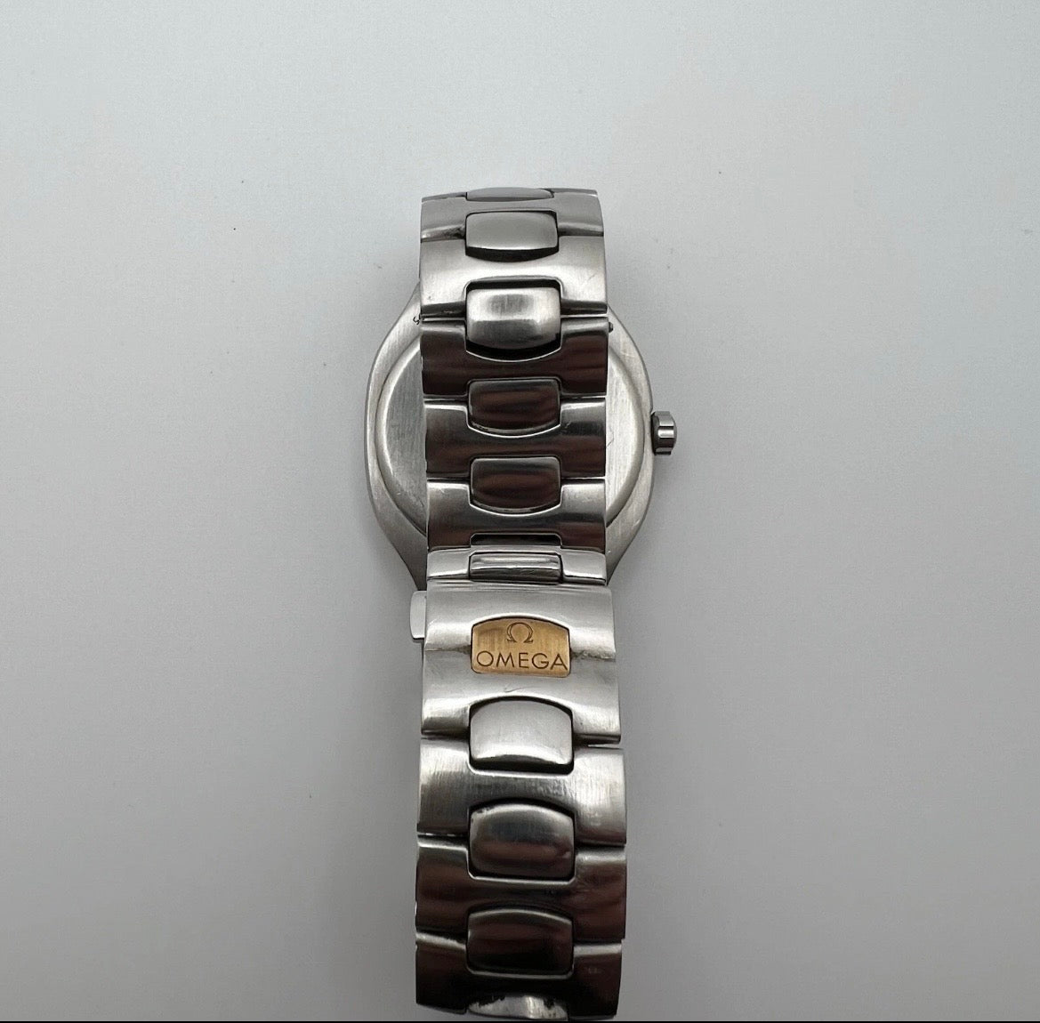 Omega Seamaster Polaris Steel Gold Case Gray Dial Quartz Date Watch