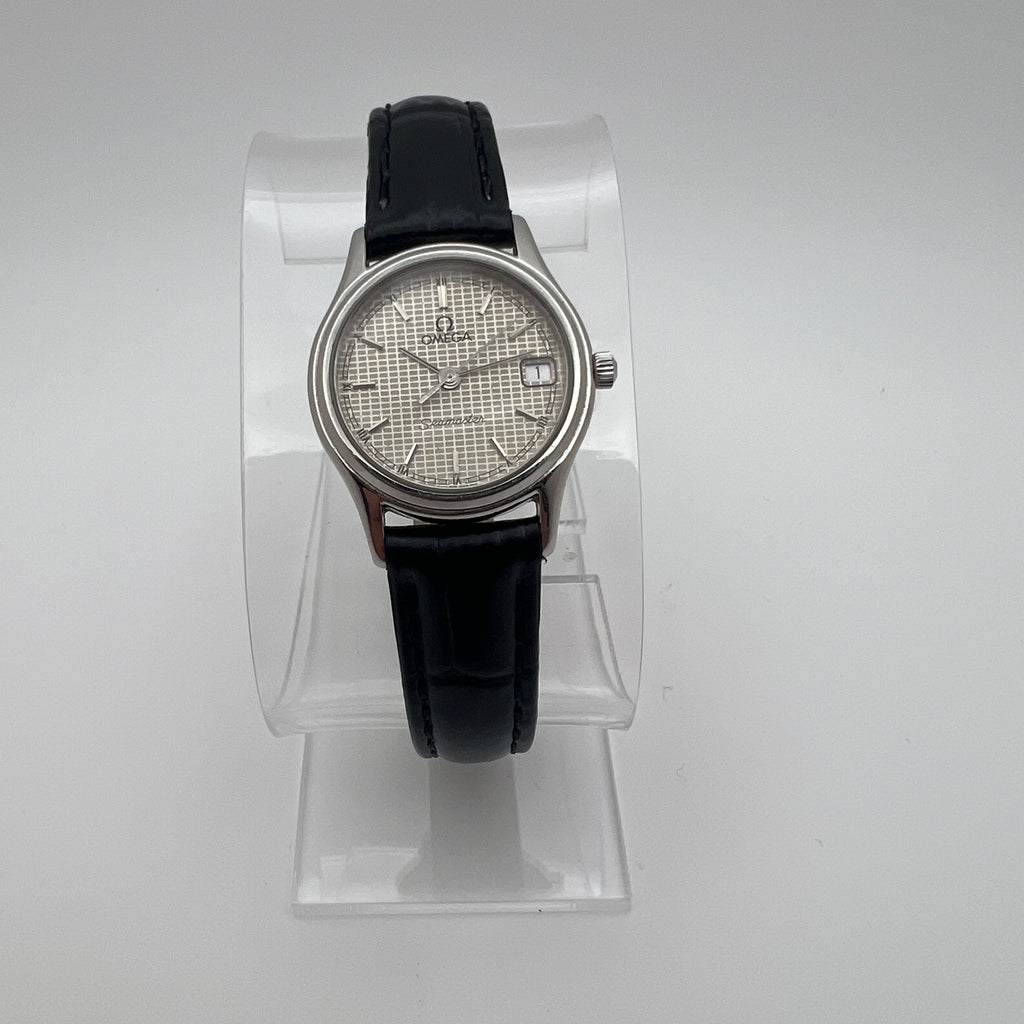 Omega Seamaster Quartz Ladies 596.0073 Champagne Waffle Dial - Running