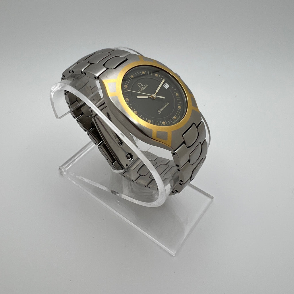 Omega Seamaster Polaris 396.1022 Two-Tone Black Dial Quartz - Running